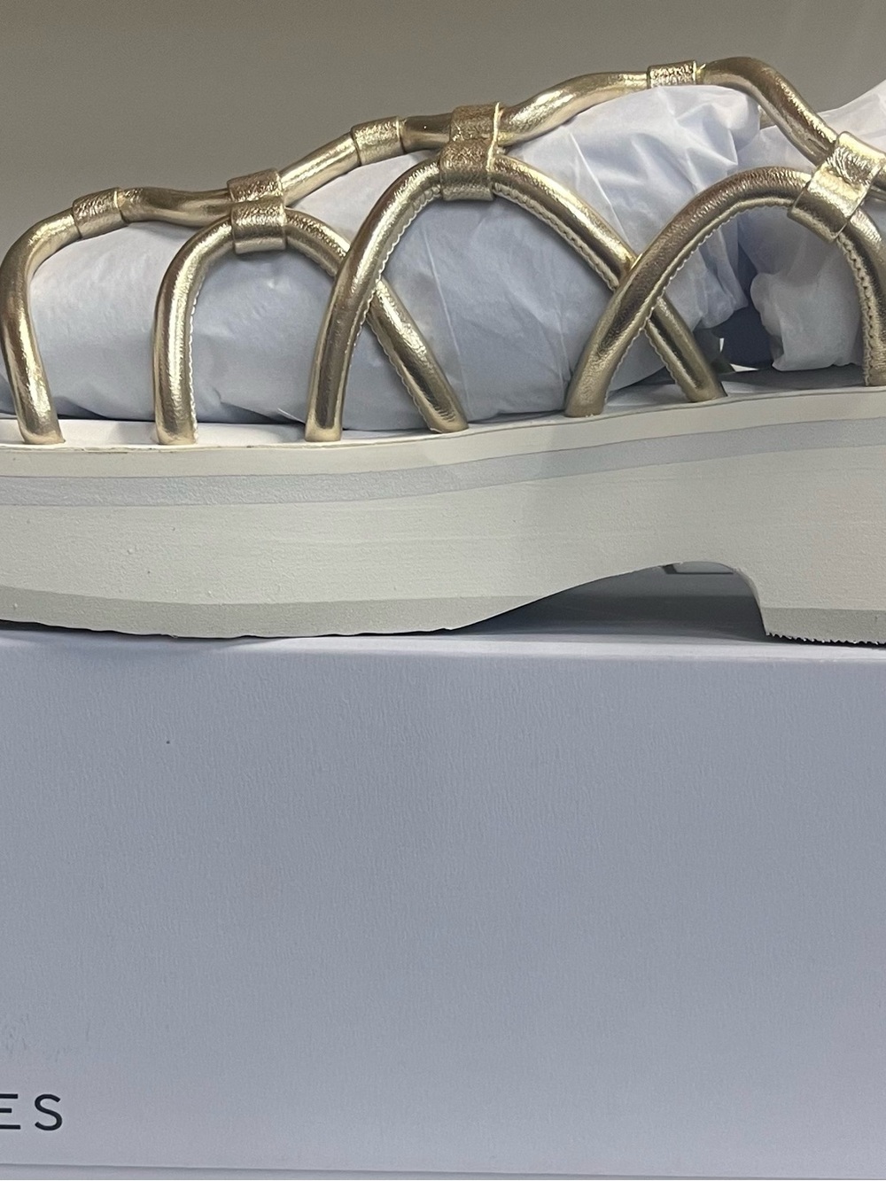 AEROSOLES Gold Braided Platform Sandal - Picture 4 of 4